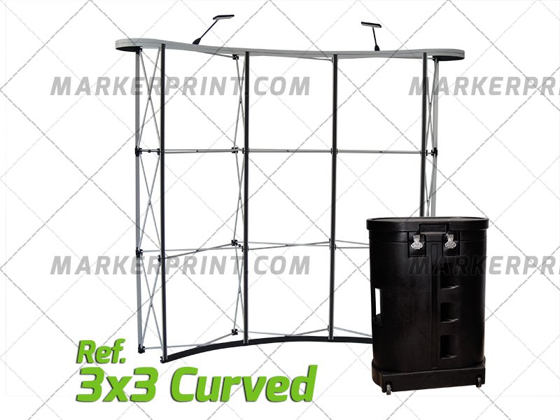 Wall Pop Up Curved Aluminum 01